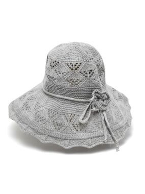 Gray Wide Brim Sun Hat Womens Foldable Beach Garden UV Protection